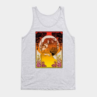 Art Deco Lady (orange) Tank Top